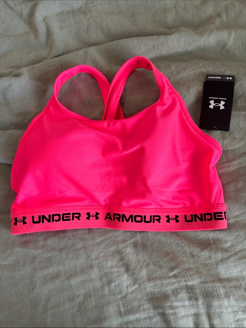 Under Armour Neon Pink Racerback Sports Bra
